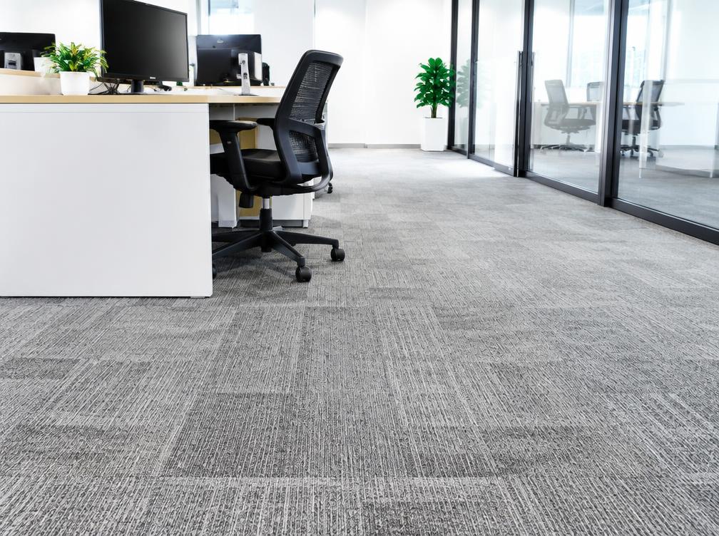 Clean, bright commercial office carpet after professional deep cleaning
